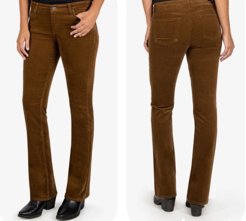 Kut From The Kloth NWT Karen Baby Bootcut Jeans Sz 4 Cognac Brown